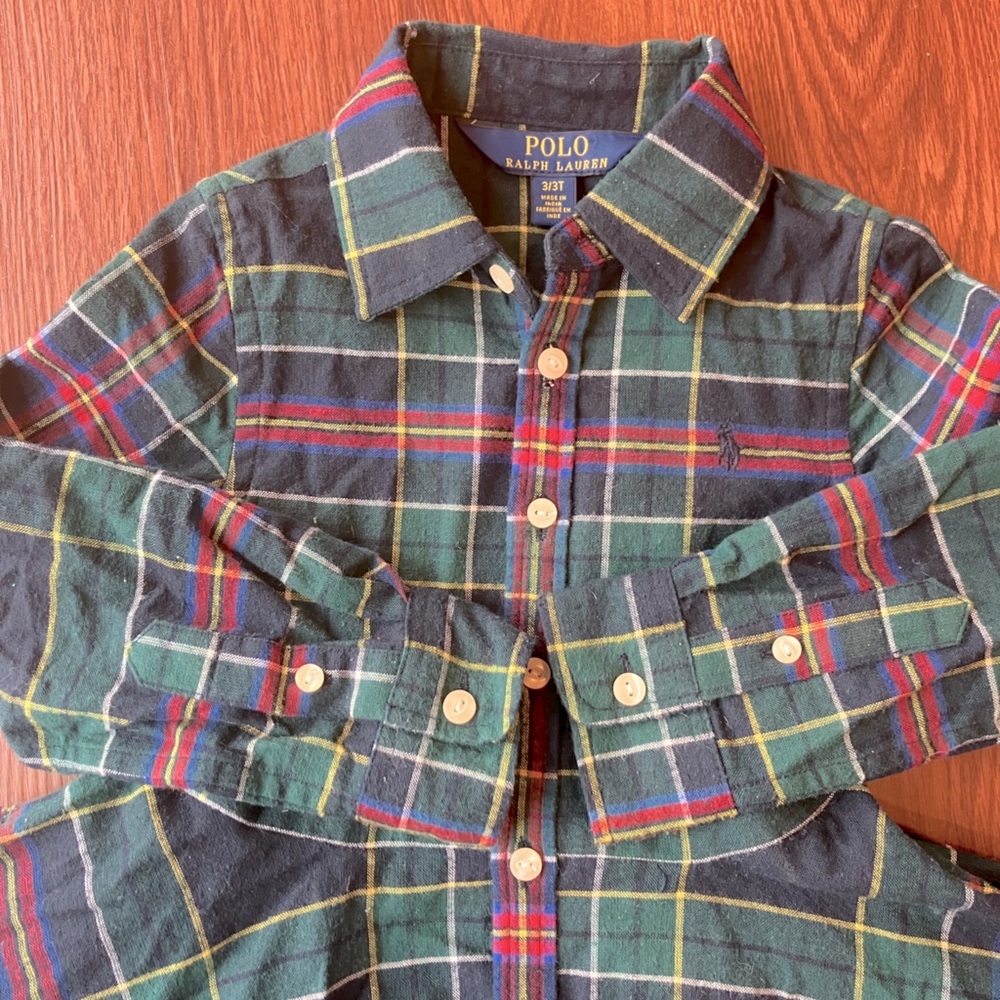 Polo Ralph Lauren 3T Plaid Dress with belts Christmas wear heavy cotton toddler - Picture 6 of 11